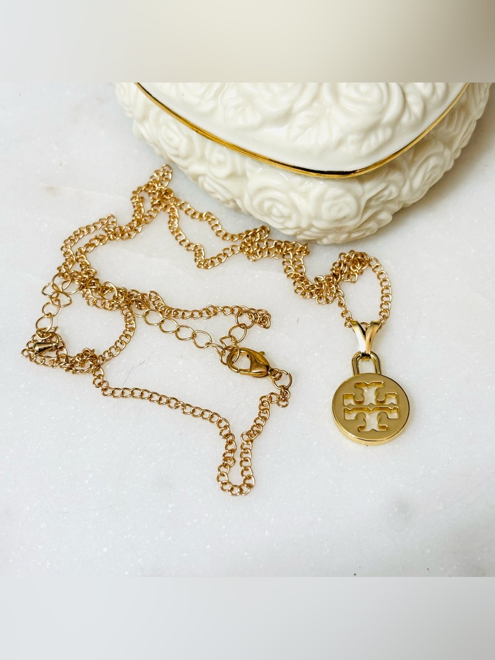 Tory Burch Charm Logo Necklace
